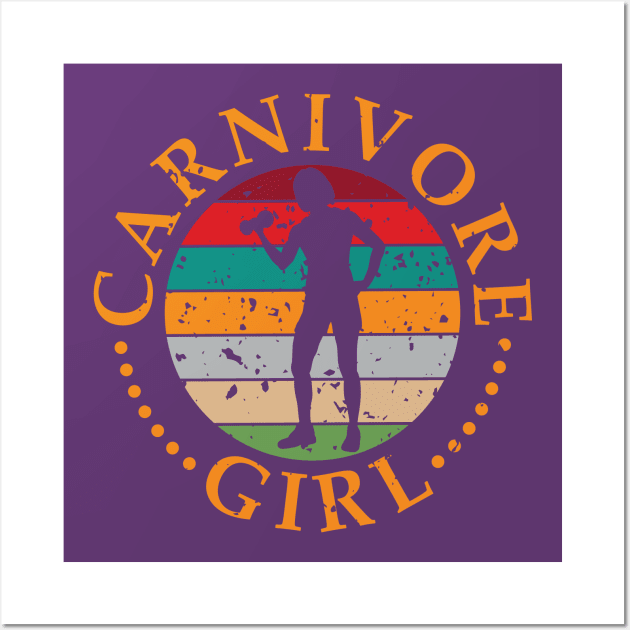 CARNIVORE GIRL MEAT EATER STEAK LOVER CUTE FIT GYM WOMAN Wall Art by CarnivoreMerch